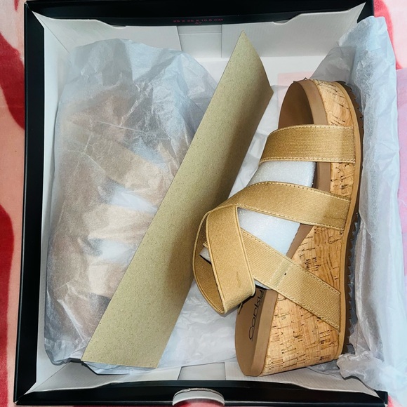 NIBX CORKYS QUIRKY BUT CUTE CORK WEDGE SANDALS 👡 - CAMEL, Sz.6, BNIBX - Picture 12 of 16